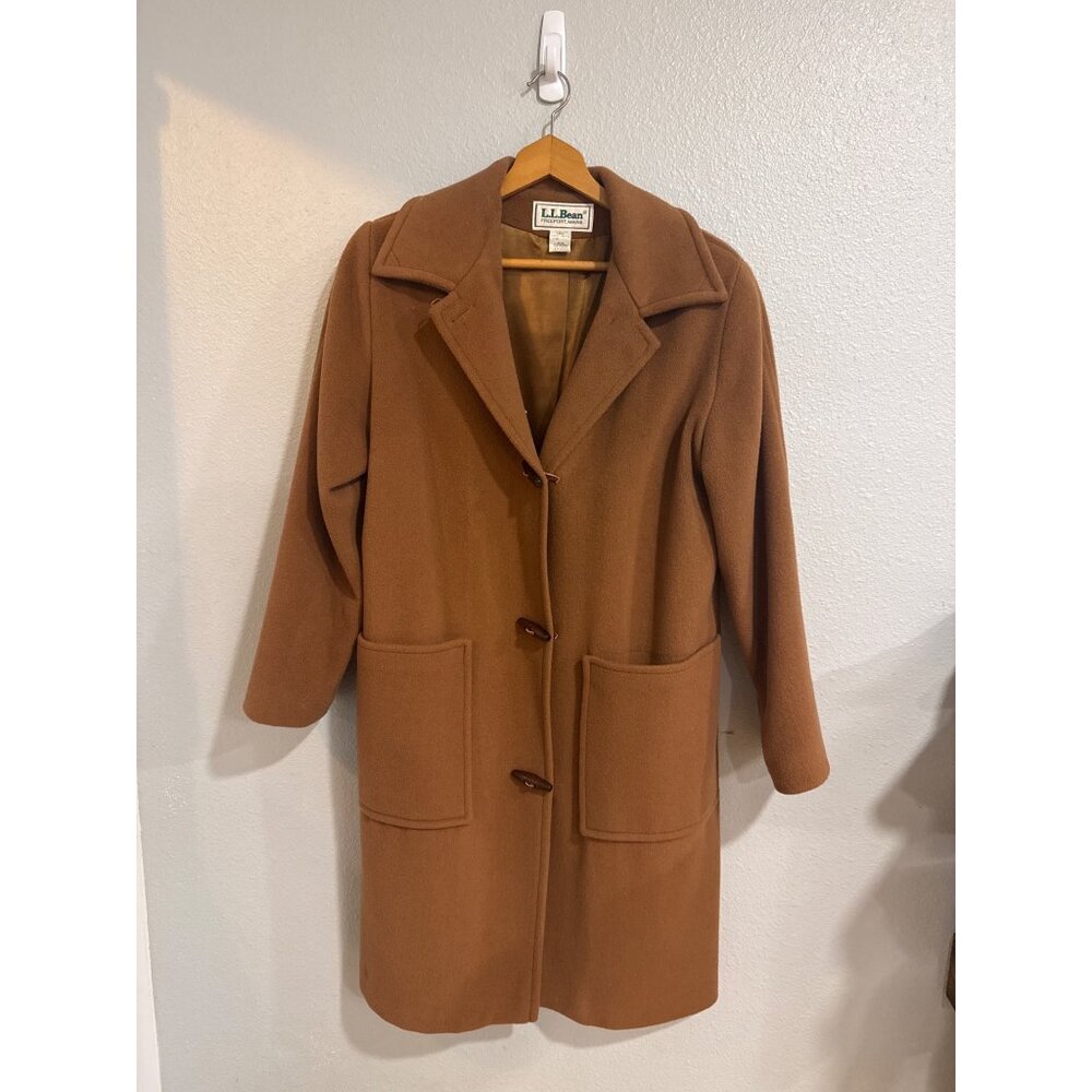 L.L. Bean VTG Women's‎ Chestnut Wool-Blend Coat Size 12 With Satin Lining